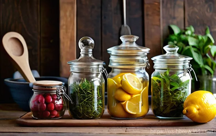 홈메이드 술 전문가 과정 - **A Vibrant Artisan's Kitchen: The Beginning of a Liqueur.**
    A bright and inviting home kitchen ...