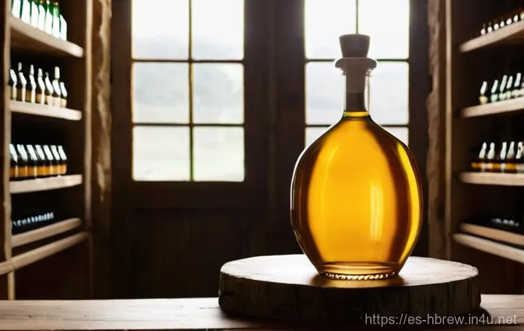 홈메이드 술 기술 혁신 - **Prompt:** A sophisticated, small-scale home distillation unit with sleek, metallic surfaces and cl...