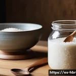 Home 22 홈메이드 막걸리 발효 방법 - A detailed close-up scene of a traditional Korean kitchen countertop during makgeolli preparation: a...